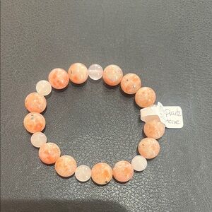 Sunstone and Rose Quartz Beaded Bracelet